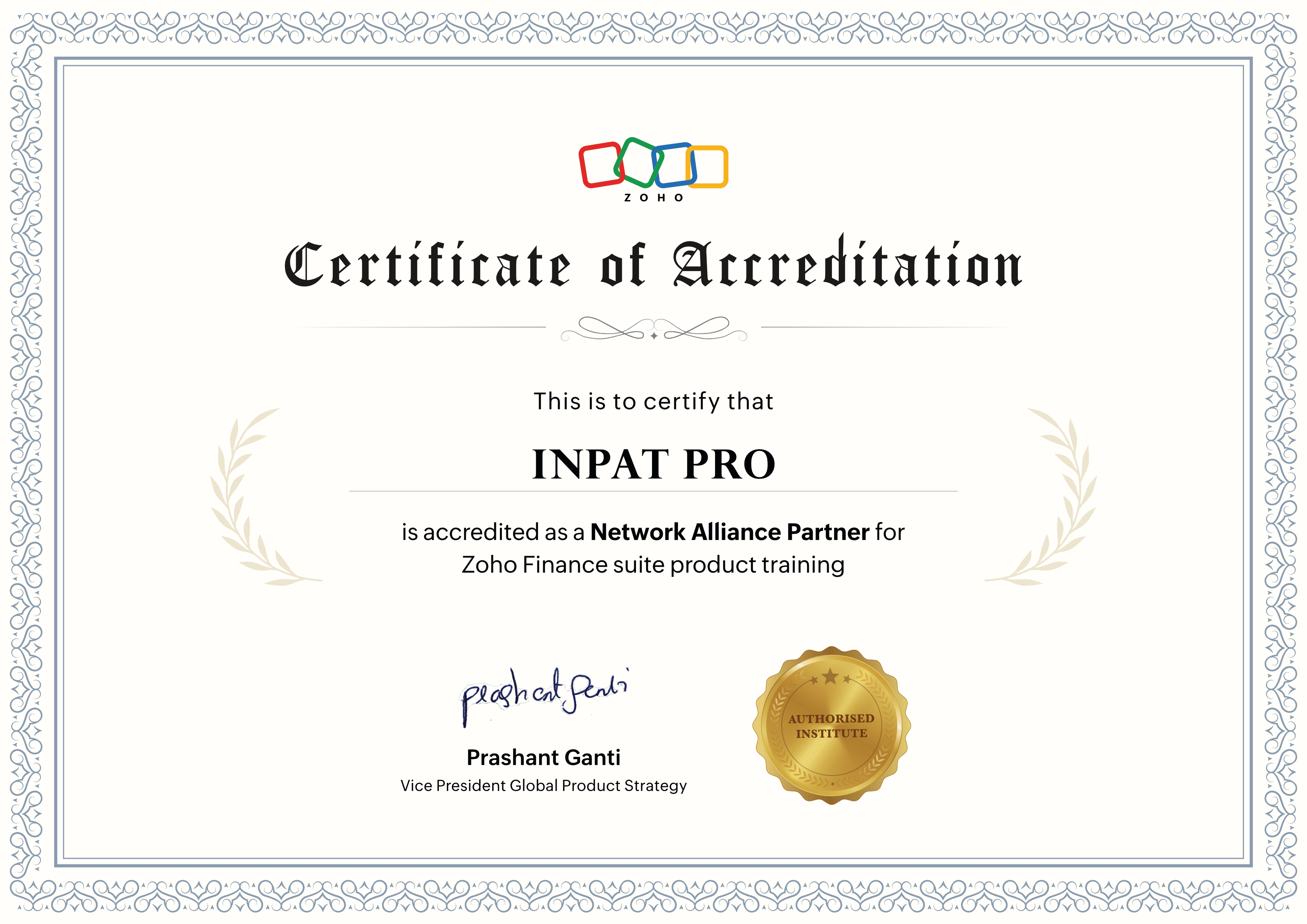 Official Partner Certificate